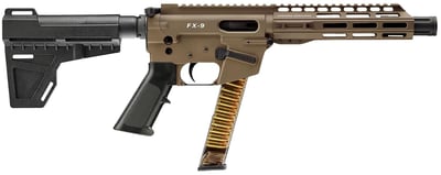 Freedom Ordnance FX9P 9mm 8.2" Barrel 31rd AR Pistol, MLOK, Aluminum Receiver, FDE w/ Pistol Brace - $537.99 (FREE Shipping on Firearms)