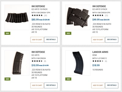 Free Shipping On All Magazines @ guns.com  ($7.99 Shipping On Firearms)