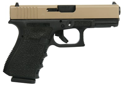 Glock Gen 3 19 9mm 4" 2/15rd mags Custom Cobble Stone Stippled Frame w FDE Slide - $476.09