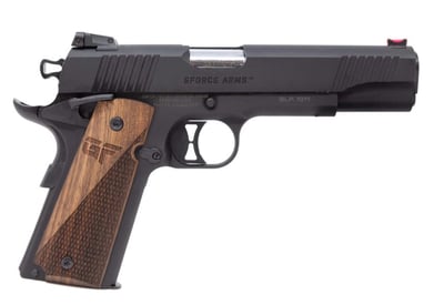 Gforce Arms Chronicle 1911 9mm 5" SS Barrel 9rd Pistol, Black, Turkish Walnut Grip - $352.89 