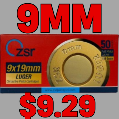 ZSR 9mm FMJ 115GR 50 Rounds - $8.99