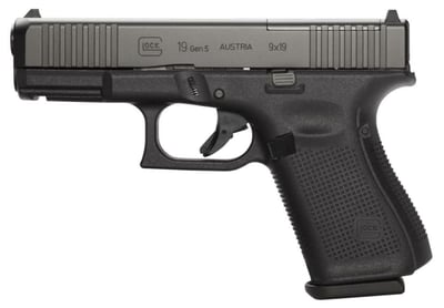 Glock 19 Gen5 MOS 9mm 4.02" 15rd Pistol, Black - $620 (FREE Shipping on Firearms)