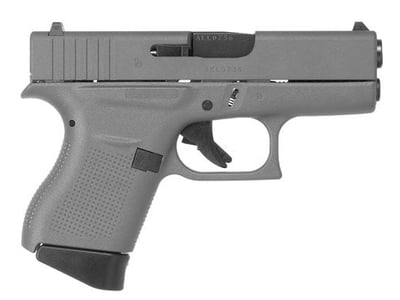 Glock 43 Gen3 9mm 3.39" 6rd Pistol, Glock Sights, Gray - $519.99 