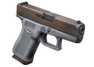 Glock 43x 9mm 3.41" 10rd Pistol, Pillager Bronze Slide / Silver Frame, Battleworn - $404.64 