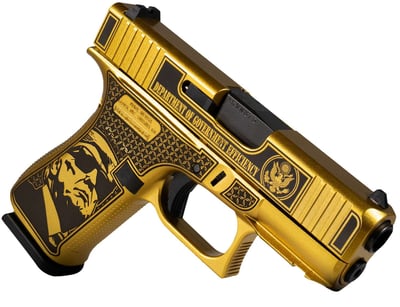 Glock 43X 9mm 3.41" 10rd Semi-Auto Pistol, Gold Cerakote D.O.G.E - $576 