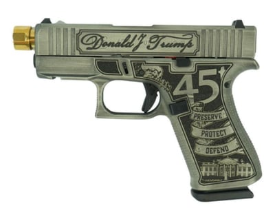 Glock 43X 9mm 3.9" Trump Gold Barrel 10rd Pistol w/ Front Rails - $599.99 