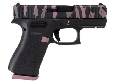 Glock 43X MOS 9mm 3.41" 10rd Pistol with Pink Tiger Slide - $499 (Free S/H on Firearms)