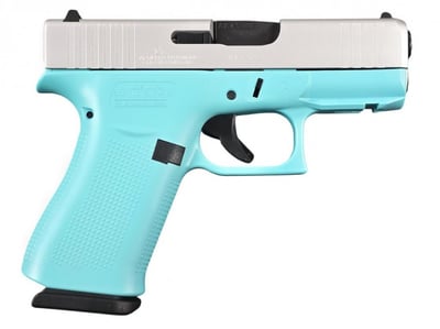 Glock 43X Sub-Compact 9mm 3.41" 10rd Semi-Auto Pistol, 2 Mags, Lightrail, Robins Egg Blue - $509.99