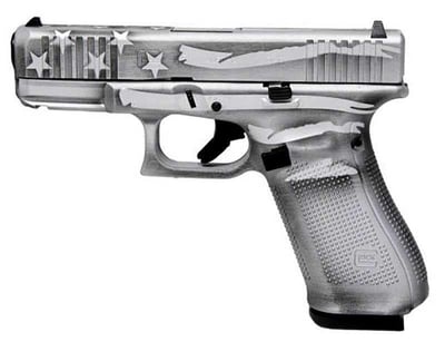 Glock G45 9mm Pistol 4.02" 17rd Battleship Gray Distressed Flag- PA455S204 - $539.99 