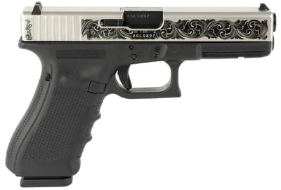 Glock G17 Gen 4 TALO Exclusive 9mm, 4.49" Barrel, Black Frame, Engraved Stainless Slide, 17rd - $497 (Email Price) 