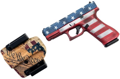 Glock 45 AUS 9mm, 4.02" Barrel, Fixed Sights, Flag Cerakote & Holster, 17rd - $599.99 