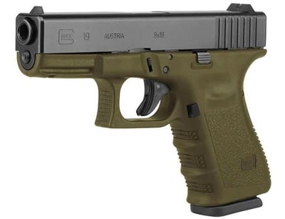 Glock 19 Gen3 OD Green 9mm 4.02" Barrel 10-Rounds - $499 ($19.99 S/H on Firearms / $15.99 Flat Rate S/H on ammo)