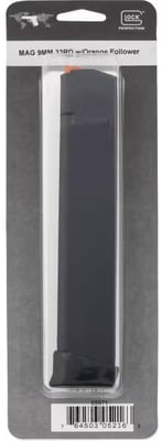 Glock G17/G18/G19/G26/G34/G45 65971 Magazine 9mm Luger 33-Round Polymer Black Orange Follower - $26.99 