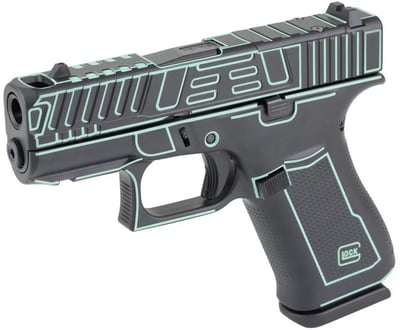 Glock 43X Customized 9mm 3.41" Barrel 10 Rds Custom Black with Blue Outline Cerakote Finish - $666.54 
