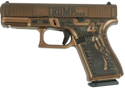 Glock G19 9mm 4.02" barrel "Trump 47th Victory" 15 Rnds Gold - $677.41