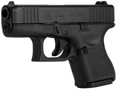 Glock 26 Gen 5 9mm 3.43" Barrel 10-Rounds Fixed Sights - $539 