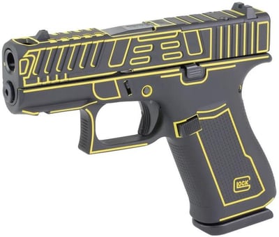 Glock 43X "Outlander" 9mm 3.41" barrel 10 Rnds Custom Black with Yellow Outline - $637.55