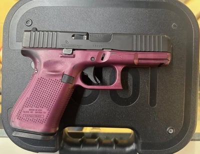 USED Apollo Custom Glock 19 Gen 5 with Black Slide & Black Cherry Frame - $449.99 