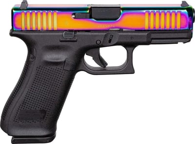 Glock G45 9mm PST 4" barrel 17 Rnds Black w/Rainbow Slide - $750.99