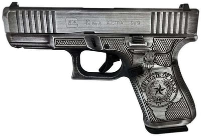 Glock G19 Gen5 9mm 4.02" barrel 15 Rnds FXD W/Front Serrations Texas Silver - $899.99 