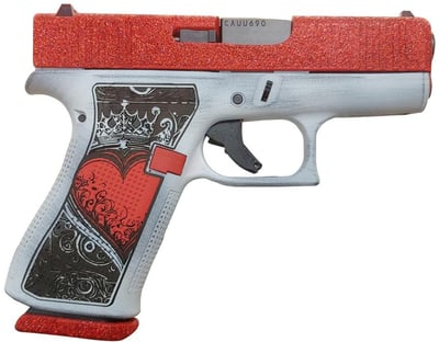 Glock 43X MOS 9mm Optic Ready Semi-Auto Pistol with Glitter Gunz Queen of Hearts Finish - $519.99 