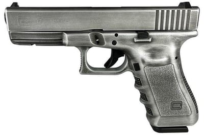 Glock 17 Gen 3 Custom "Crushed Distressed Silver" 9mm 4.49" Barrel 17-Rounds USA Made - $679.99