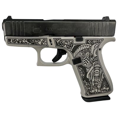 Glock 43X Custom "Gray Steel Elephant Engraved" 9mm 3.41" Barrel 10-Rounds - $482.68