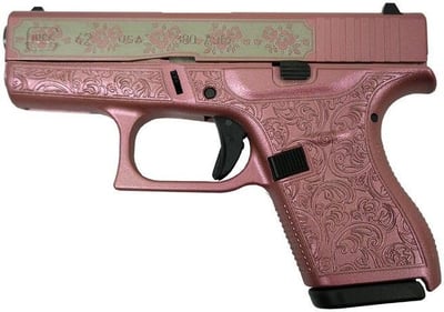 Glock 42 Custom “Glock & Roses Medusa Pink” Subcompact Handgun .380 ACP 6rd Magazines (2) 3.2″ Barrel USA - $462.23 with code NOFEES 