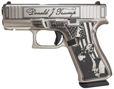 Glock 43x Custom "Trump Fight" Black 9mm 3.4" Barrel 10-Rounds - $491.99 ($19.99 S/H on Firearms / $15.99 Flat Rate S/H on ammo)