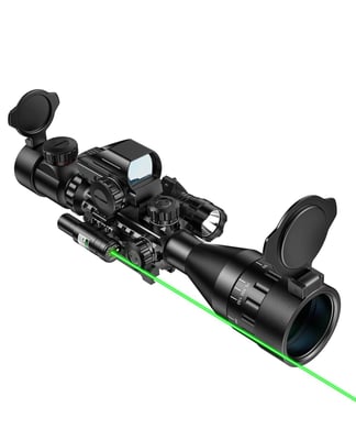 MidTen 4-16x50 AO Dual Illuminated Optics & Illuminated Reflex Sight 4 Holographic Reticle Red/Green Dot & Laser Sight & Flashlight - $77.59 w/code "9IWJCKLJ" + FREE Shipping