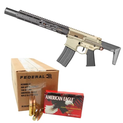 Q Honey Badger SD 300BLK 7″ with Silencer and 500 rounds American Eagle 300BLK 150gr FMJ - $3399 