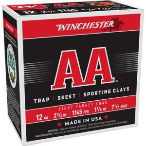 Aa Light Target Load 12 Gauge Shotgun Ammo - 12 Gauge 2-3/4'''' 1-1/8 Oz #7.5 Shot 25/Box