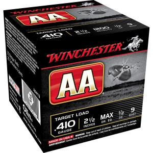 Winchester Aa Target Ammo 410 Bore 2-1/2" 1/2 Oz #9 Shot - 410 Bore 2-1/2" 1/2 Oz #9 Shot 25/Box 0020892004474
