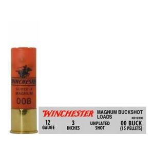 Winchester Super-X Buckshot with Buffered Shot, 12 Gauge, 3" Shell, 00 Buck, 15 Pellets, 5 Rounds 0020892007031