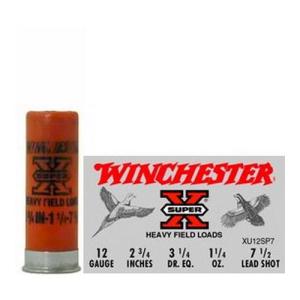Winchester Super-X Game Load 12 Gauge Shotgun Ammo - 12 Gauge 2-3/4" 1-1/4 Oz #7.5 Shot 25/Box 0020892013117