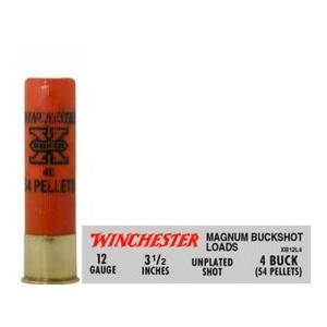 Winchester SUPER-X Shotshell 12 Gauge 54 Pellets 3.5in Centerfire Shotgun Buckshot Ammo 5 Rounds 0020892013650