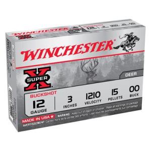 Winchester SUPER-X SHOTSHELL 12 Gauge 15 Pellets 3in Centerfire Shotgun Buckshot Ammo 15 Rounds XB12300VP
