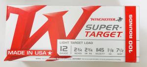 Winchester Super Target Ammo 12 Gauge 2-3/4" 1-1/8 Oz #7.5 Shot - 12 Gauge 2-3/4" 1-1/8 Oz #7.5 Shot 100/Box 0020892024540
