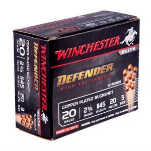 Winchester Defender 20 Gauge 2 3/4in 20 Pellets Centerfire Shotgun Buckshot Ammo 10 Round 0020892026544