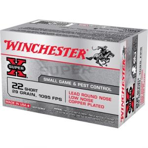 Winchester Super-X Ammo 22 Short 29gr Lead Round Nose - 22 Short 29gr Lead Round Nose 50/Box 0020892100114