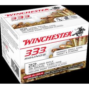 Winchester Usa Whitebox 22 Long Rifle Rimfire Ammo - 22 Long Rifle 36gr Copper Plated Hollow Point 333/Box 0020892102217