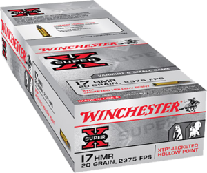 Winchester Super-X Ammunition 17 Hornady Magnum Rimfire (HMR) 20 Grain XTP Jacketed Hollow Point Box of 50
