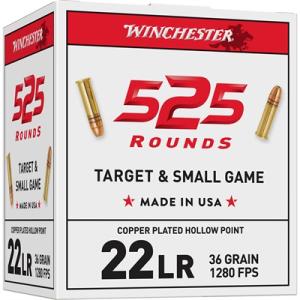 Winchester Usa Whitebox 22 Long Rifle Rimfire Ammo - 22 Long Rifle 36gr Copper Plated Hollow Point 525/Box 0020892102651