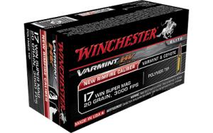 Winchester Varmint HV Rimfire Ammo, .17 WSM, 20 Gr, Polymer Tip 0020892103085