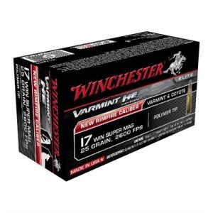 Winchester Varmint HE .17 Super Mag Rimfire Ammo 0020892103108