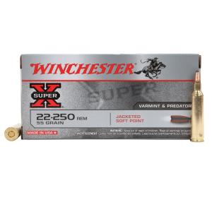 Winchester Super-X, .22-250 Remington, PSP, 55 Grain, 20 Rounds 0020892200029