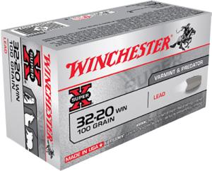 Winchester Ammunition SUPER-X Rifle .32-20 100 Grain Lead Flat Nose Brass Cased Centerfire 50 Rounds
