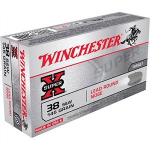 Winchester Super-X Ammo 38 S&W 145gr Lrn - 38 S&W 145gr Lead Round Nose 50/Box