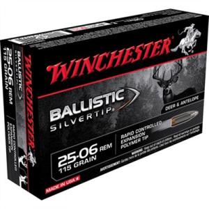 Winchester Supreme Ballistic Silvertip Ammo 25-06 Remington 115gr Bst - 25-06 Remington 115gr Ballistic Silver Tip 20/Box 0020892210202