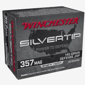 Winchester Ammo Silvertip .357 Magnum 145 Grain Defense Jacketed Hollow Point 1290 fps 200 Rd./Case 020892227781